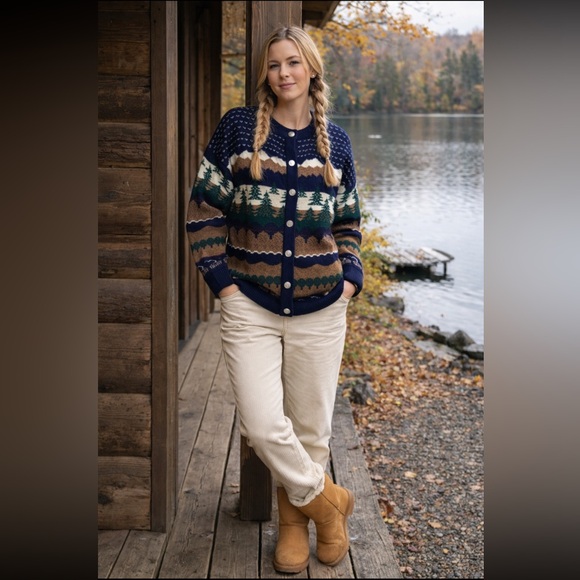 Northern Reflections Sweaters - Pure Wool Vintage Northern Reflections for Parkhurst cardigan sweater size L.